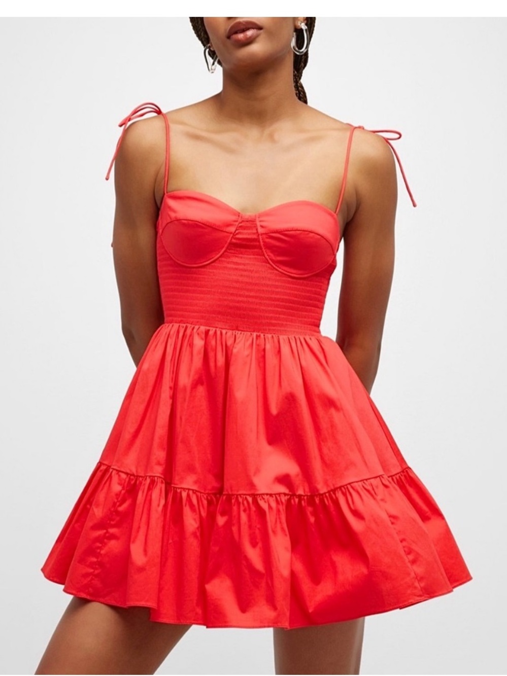 STAUD Landry Fit & Flare Mini Dress